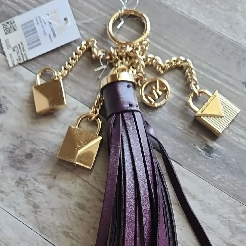 Gold and Purple Tassel Keychain